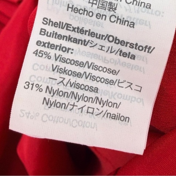 J. Crew Red Lace Ruffle Holiday Blouse Size 10 - Picture 4 of 5